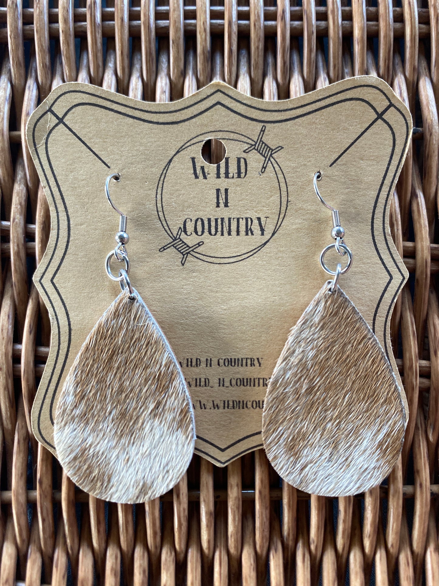Cowhide Teardrop Earrings