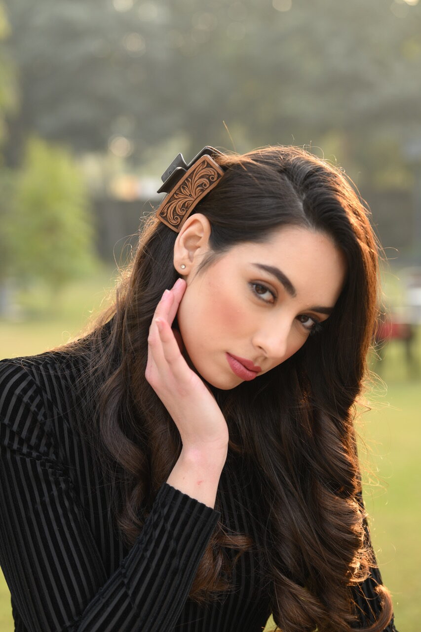 Tooled Leather Hairclip