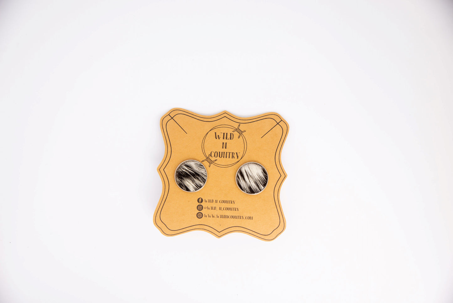 Cowhide Studs - Black/White