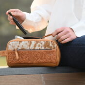 Tooling Leather Cowhide Toiletries Bag