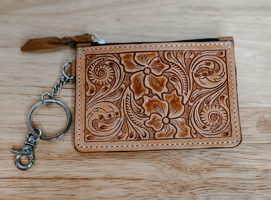 Elle Tooled Leather card/coin holder