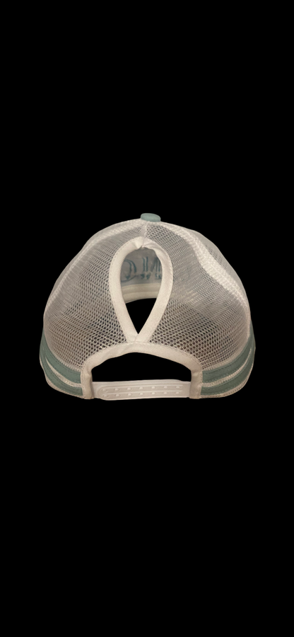 Dusty Bull Ponytail Trucker Cap- Corrie