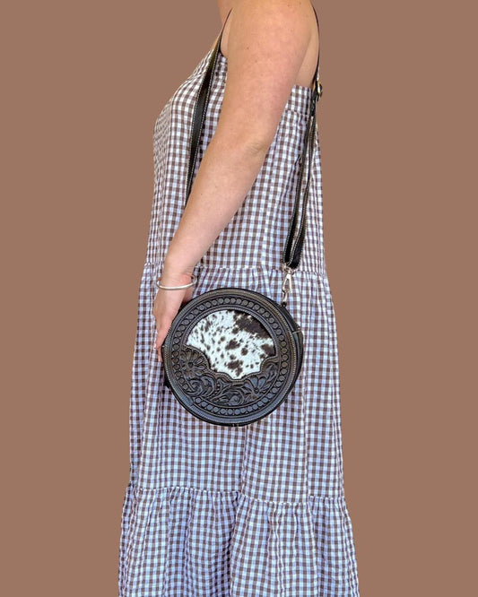 Jamaica- Circle tooled cowhide bag