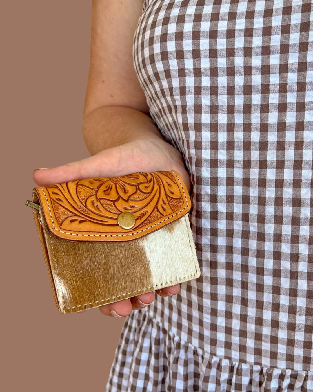 Chile Cowhide Tooled Leather coin purse