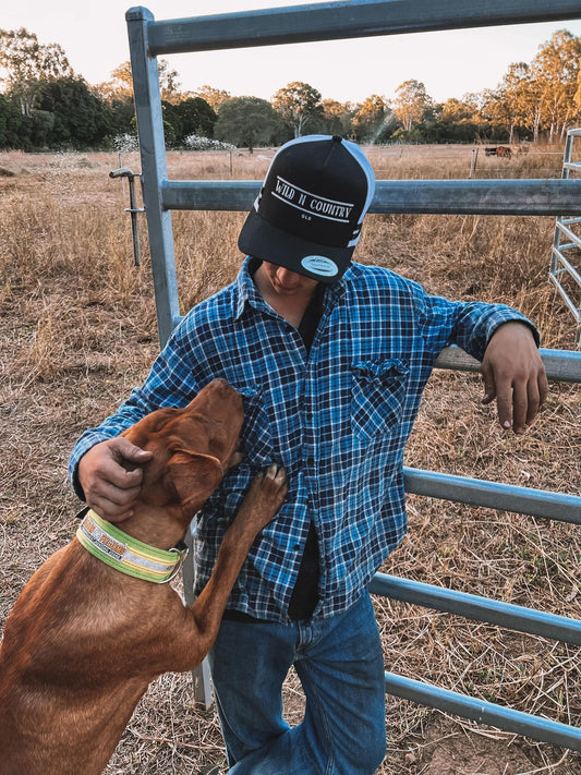 Classic QLD Trucker Cap - Black/ White