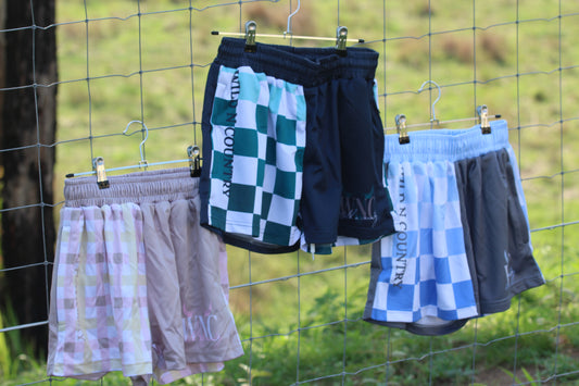 Dusty Bull Check Footy Shorts
