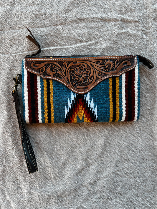 Multi Saddle Blanket Tooled Leather Wallet