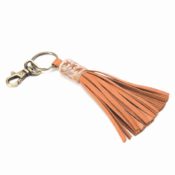 Bali tassel cowhide keyring