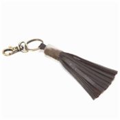 Bali tassel cowhide keyring