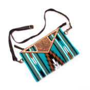 Turquoise Saddle Blanket Large Clutch Bag