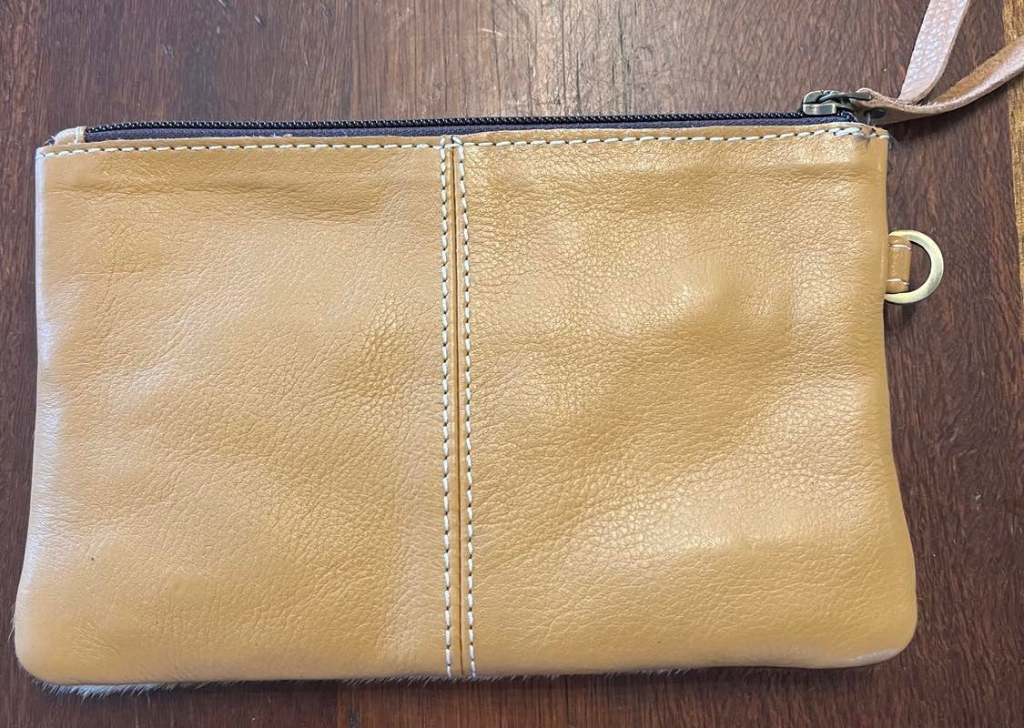 Anna Cowhide and Tooled Leather Clutch