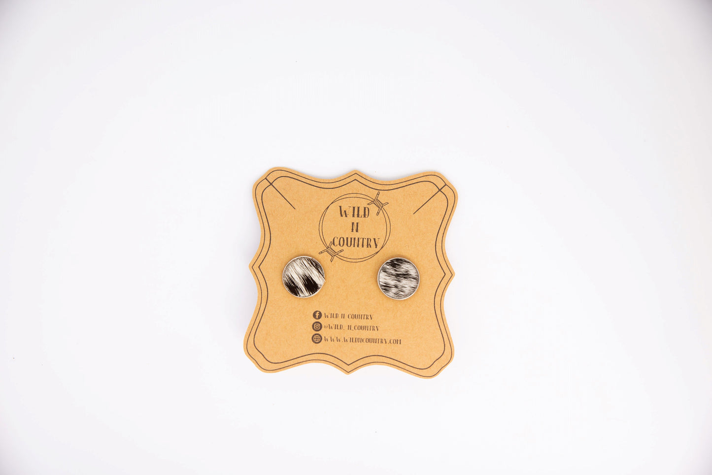 Cowhide Studs - Black/White