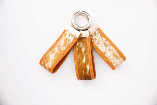 Maine Keyring - Tan & White