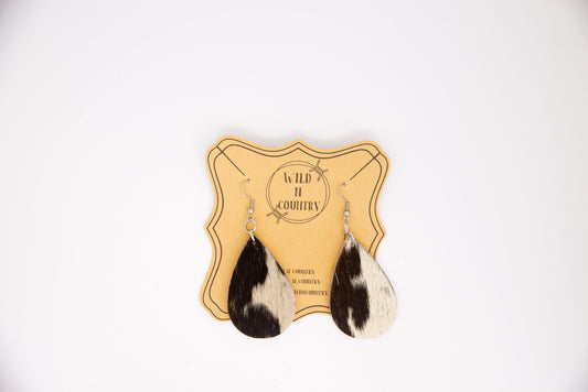 Cowhide Teardrop Black/White